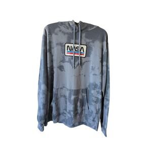 Mad Engine NASA Lightweight Hoodie Size L Gray Tie Dyed